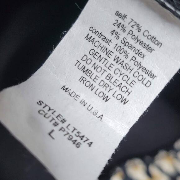 Betsey's Boutique Shop Oversize Black Long Sleeve Cheetah Chiffon Layer Top Sz L - Picture 4 of 6